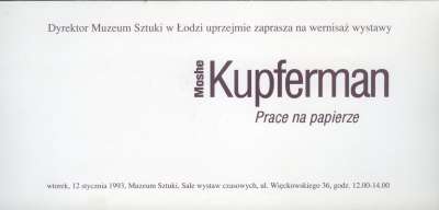 Moshe Kupferman: Prace na Papierze (Works on Paper)
